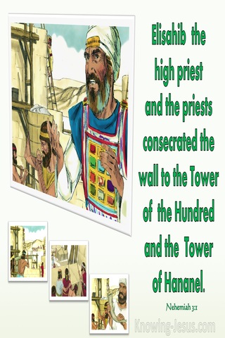 Nehemiah 3:1 Eliashib And The Priests And Built The Sheep Gate (green)